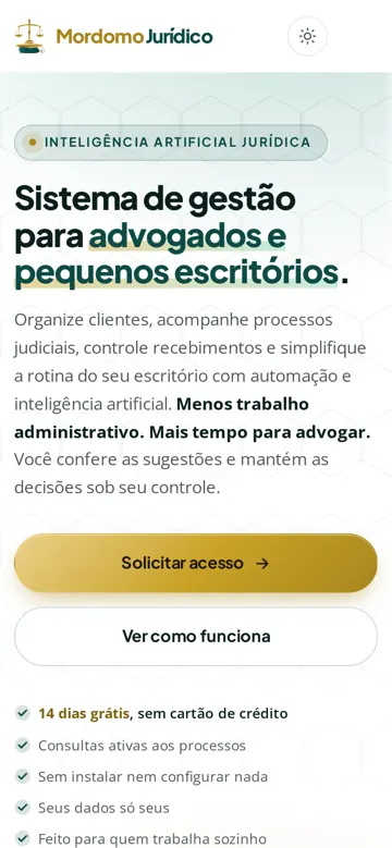 Mordomo Jurídico visto no celular